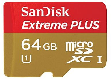 SanDisk Extreme PLUS R80/W50 microSDXC 64GB Kit, UHS-I, Class 10
