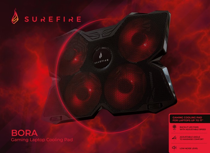 Verbatim SureFire Bora Gaming Laptop Kühler, schwarz/rot