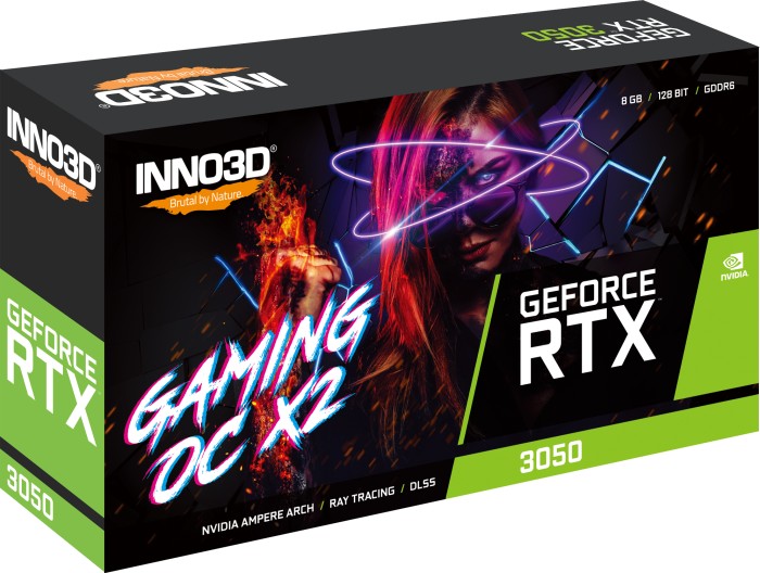 INNO3D GeForce RTX 3050 Gaming OC X2, 8GB GDDR6, HDMI, 3x DP