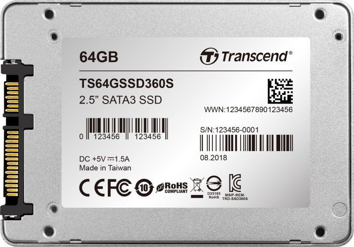 Transcend SSD360S 64GB, 2.5"/SATA 6Gb/s