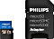 Philips Ultra Pro R100/W45 microSDXC 64GB Kit, UHS-I U3, A1, Class 10 (FM64MP65B)
