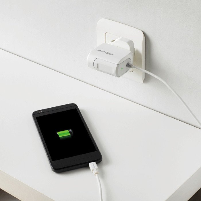 PNY Micro-USB Charger UK weiß