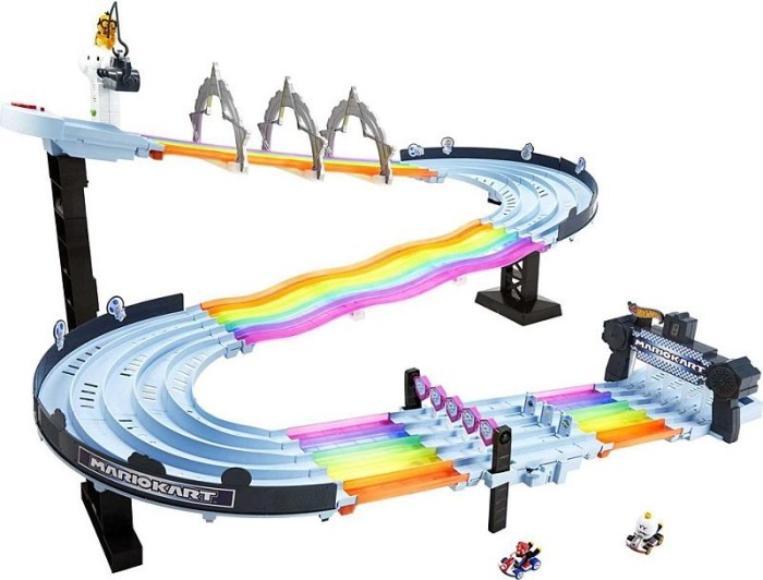 Mattel Hot Wheels Mario Kart Regenbogen-Boulevard Rennbahn Set