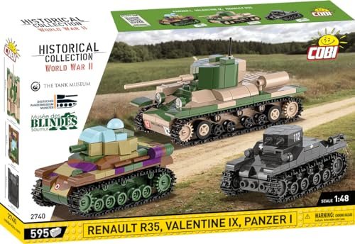 Cobi Historical Collection WW2 Renault R35 - Valentine IX - Panzer I