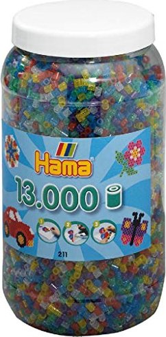 Hama Midi Bügelperlen Mix-50 211-50 Dose 13000 PASTELL Vollton Farbe gemischt 