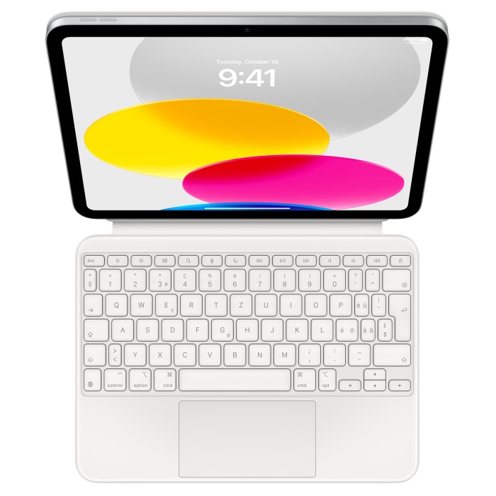 Apple Magic keyboard Folio, KeyboardDock do iPada 10, biały, CH [2022]