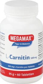 Megamax L-Carnitin 500mg Tabletten, 60 Stück