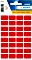 Herma etykiety wielozadaniowe, 12x18mm, czerwony, 7 arkuszy (3642)