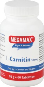 Megamax L-Carnitin 500mg Tabletten, 30 Stück