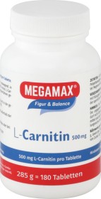 Megamax L-Carnitin 500mg Tabletten, 180 Stück