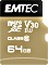 Emtec SpeedIN PRO R95/W85 microSDXC 64GB Kit, UHS-I U3, A1, Class 10 (ECMSDM64GXC10SP)