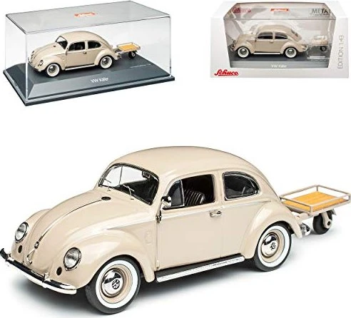Schuco 450269200 - Modellino Volkswagen Maggiolino 1:43 Con Auto Porter (in Scala)