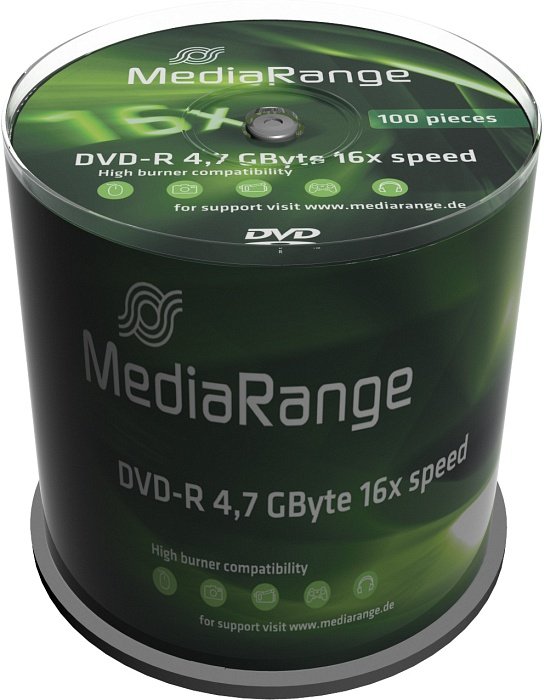 MediaRange DVD-R 4.7GB 16x, Cake Box 100 sztuk