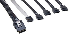 Microchip Adaptec mini SAS x4 [SFF-8087] auf 4x SATA [SFF-8087] Kabel, 1m