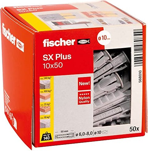 Fischer SX PLUS 10X 50 SPREIZDÜBEL / FISCH SX PLUS 10 X 50 568010 (50 Stück)