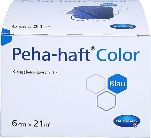 Hartmann Peha-haft Color opaska mocująca bez lateksu niebieski 21m x6cm