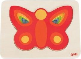 Schichtenpuzzle Schmetterling aus Holz Goki 57486-5-teilig,5 Schichten NEU 