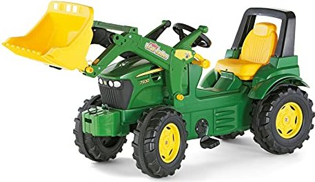 Rolly Toys John Deere 6210 R Traktor mit Frontlader Trettraktor grün 