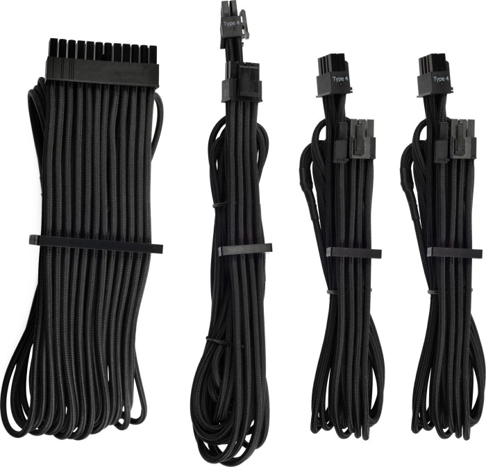 Corsair PSU Cable Kit Type 4 - Starter Kit - Gen4, schwarz