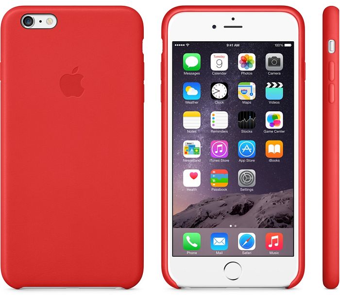Apple Leder Case für iPhone 6 Plus rot