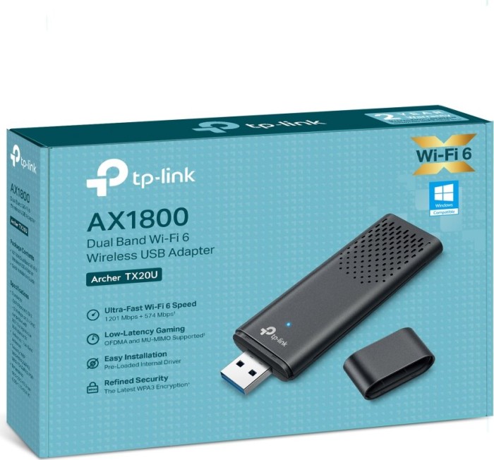 TP-Link AX1800, 2.4GHz/5GHz WLAN, USB-A 3.0 [gniazdko]
