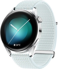 Huawei Watch 3 Classic silber mit Nylonarmband grau/blau