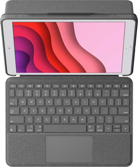 Logitech Combo Touch, KeyboardDock für Apple iPad 10.2" grau, DE