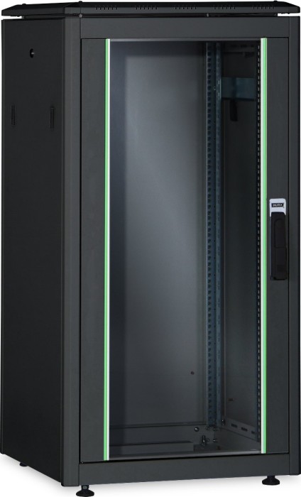 Digitus Professional Unique seria 26U szafa serwera, drzwi szklane, czarny, szerokość 800mm, 1000 mm głębokości