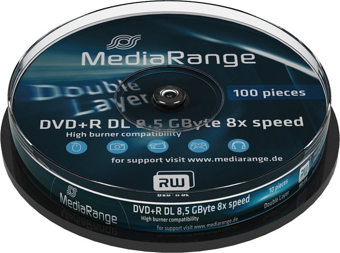 MediaRange DVD+R 8.5GB DL 8x, 10er Spindel
