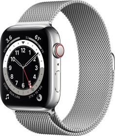 Apple Watch Series 6 (GPS + Cellular) 44mm Edelstahl silber mit Milanaise-Armband silber