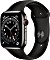 Apple Watch Series 6 (GPS + Cellular) 44mm Edelstahl graphit mit Sportarmband schwarz Vorschaubild