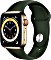 Apple Watch Series 6 (GPS + Cellular) 40mm Edelstahl gold mit Sportarmband zyperngrün (M06V3FD)