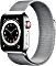 Apple Watch Series 6 (GPS + Cellular) 40mm Edelstahl silber mit Milanaise-Armband silber (M06U3FD)