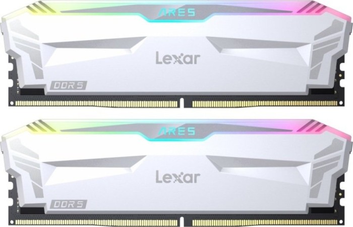 Lexar ARES RGB White DIMM Kit 32GB, DDR5-6400, CL32-38-38-76, on-die ECC