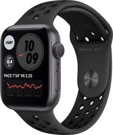 Apple Watch Nike Series 6 (GPS) 44mm Aluminium space grau mit Sportarmband anthrazit/schwarz
