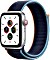 Apple Watch SE (GPS + Cellular) 44mm silber mit Sport Loop dunkelmarine (MYEW2FD)