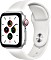Apple Watch SE (GPS + Cellular) 40mm silber mit Sportarmband weiß (MYEF2FD)