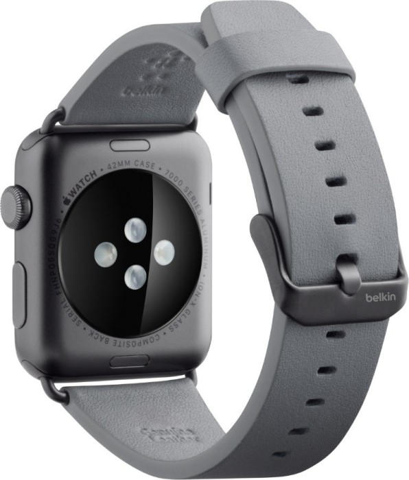 Belkin klassisches Lederarmband für Apple Watch 42mm/44mm grau
