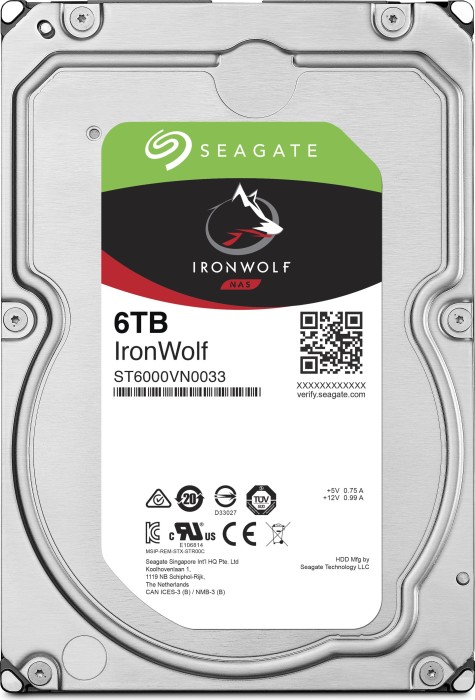 Seagate IronWolf NAS HDD 6TB, SATA 6Gb/s