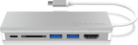 RaidSonic Icy Box IB-DK4034-CPD USB 3.0 Multiport Adapter, silber