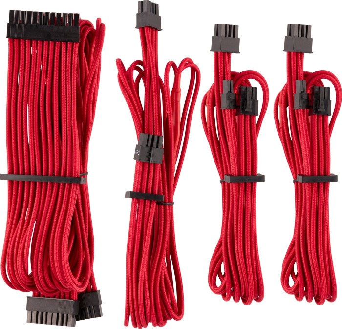 Corsair PSU Cable Kit Type 4 - zestaw startowy - Gen4, czerwony