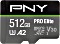 PNY Pro elite R100/W90 microSDXC 512GB kit, UHS-I U3, A2, Class 10 (P-SDUX512U3100PRO-GE)