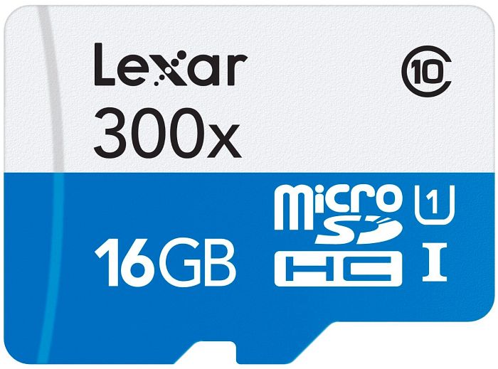 Lexar 300x R45 microSDHC 16GB Kit, UHS-I, Class 10
