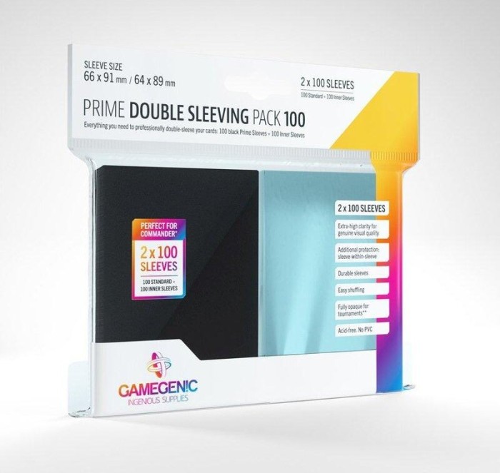 Gamegenic Prime Double Sleeving Pack 100 czarny/przeźroczysty
