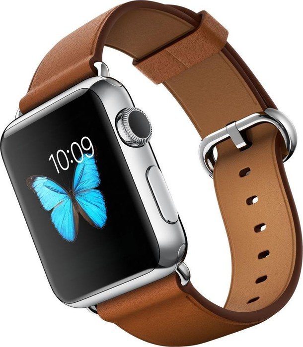 Apple Watch Series 1 38mm With Classic Leather Bracelet Silver Brown Mlcl2fd Skinflint Price Comparison Uk