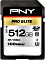 PNY Pro Elite R100/W90 SDXC 512GB, UHS-I U3, Class 10 (P-SD512U3100PRO-GE)