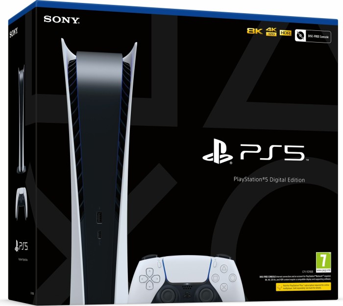 Sony PlayStation 5 Digital Edition - 825GB weiß