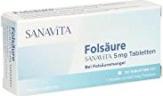 Sanavita Folsäure 5mg Tabletten, 20 Stück