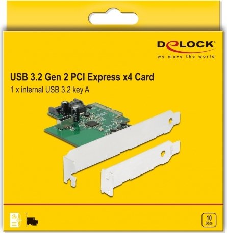 DeLOCK intern 20-Pin Key-A USB 3.1, PCIe 3.0 x4
