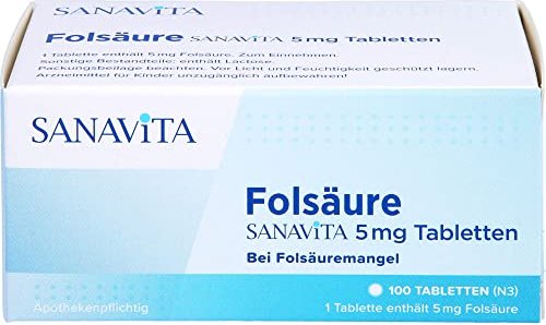 Sanavita Folsäure 5mg Tabletten
